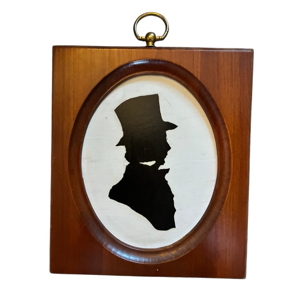 VINTAGE Woodcraftery Heirloom Cherry Wood Silhouettes Set of 2 - Picture 3 of 7